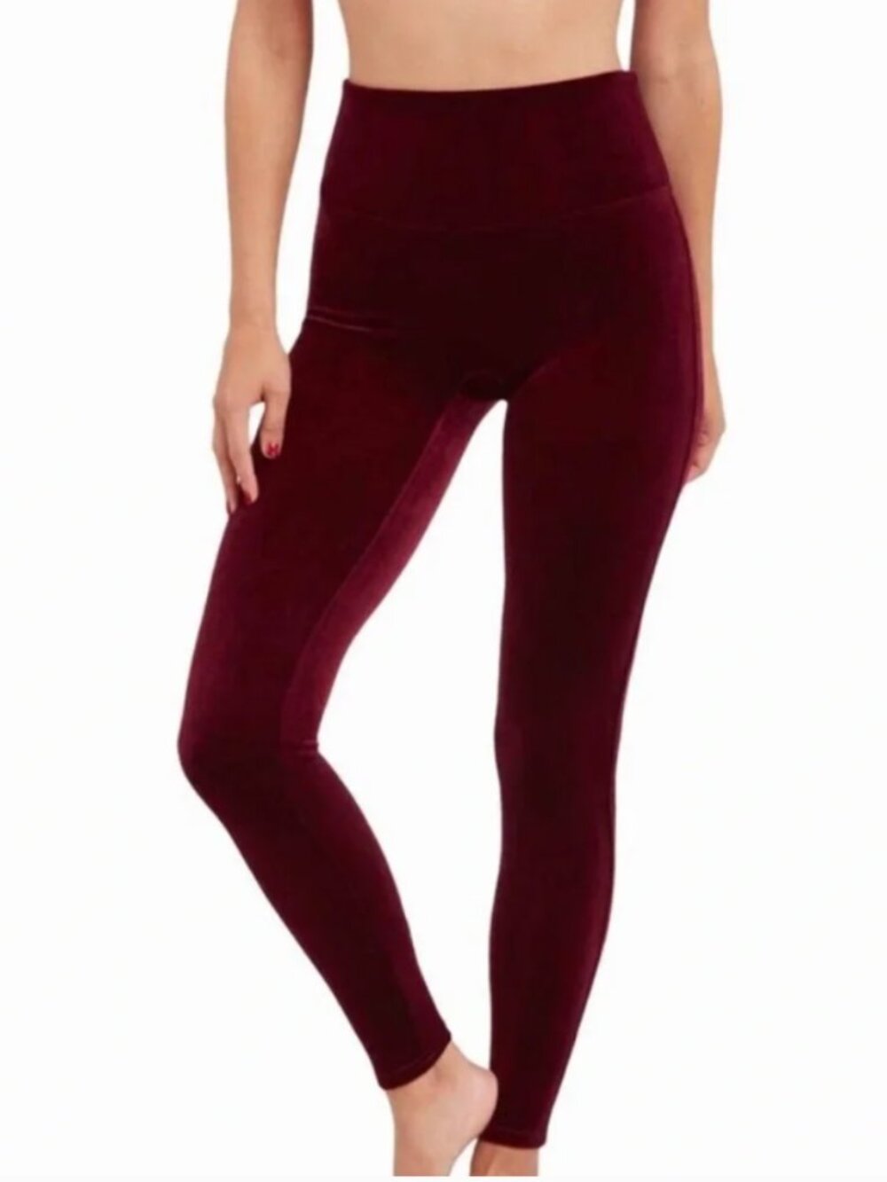 NWT SPANX Women's Wine Velvet Pull-On Leggings Size M